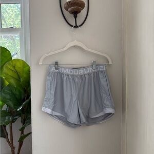 Under Armour Gray Athletic Shorts Elastic Waist Lightweight